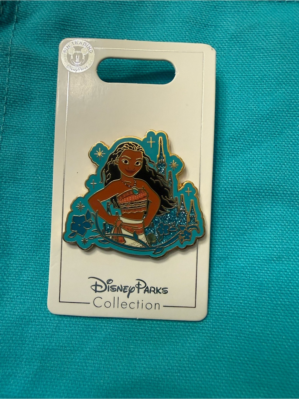 Disney Parks Moana Enamel Brooch in Teal and Brown